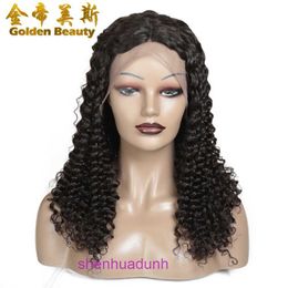 BOB deep wig half lace curly hair 13x4 place wave front hand-woven headwear