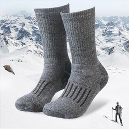 Men's Socks 4 Pairs/lot Autumn Winter Thick Warm Merino Wool For Men Non-slip Breathable Outdoor Sports