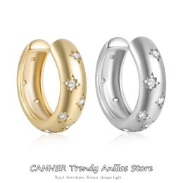 Earrings CANNER 925 Sterling Silver Korean INS Zircon Ear Cuff Vintage Earcuff Cute Cartilage No Pierced Clip Earrings For Women Jewelry