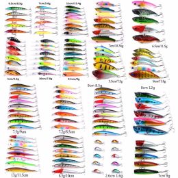 Accessories Aorace Mixed Fishing Lure Kits Crankbait Minnow Popper VIB Soft Lure Bass Baits wobbler Set Lifelike Fake Fishing bait Tackle