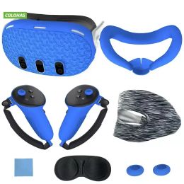 Glasses For Meta Quest 3 VR Headset Head Silicone Protective Cover Shell Case Face Cover Eye Pad Handle Grip Button Cap VR Accessories