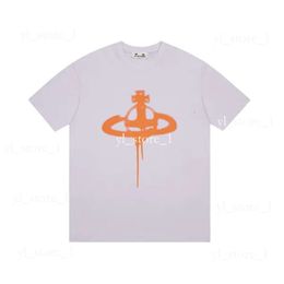 Mens T-shirts Duyou Spray Orb T-shirt West Wood Brand Clothing Men Women Summer T Shirt with Letters Cotton Jersey High Quality Tops 9864