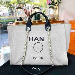 Designer Large Deauville Tote Beach Bags Luxury Handbag Purse Shop Travel Shoulder Cc Bag Womens Mens Pearl Gold Chain Bag Duffle Fashion Crossbody Summe 2Z0F