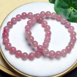 Link Bracelets Natural Madagascar Rose Quartz Bracelet Reiki Healing Fengshui Stone Fashion For Women Man Jewellery Holiday Gift 8/12MM