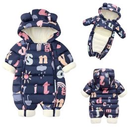 Coats 2021 Baby Rompers Down Parkas Autumn Winter Snowsuit Plus Velvet Thick Warm Infant Boy Girl Jumpsuit 018M Newborn Toddler Coat
