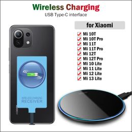 Chargers Qi Wireless Charger & Receiver for Xiaomi Mi 13T 12T 11T 10T 9T Pro 11 12 13 Lite Wireless Charging Adapter USB TypeC Connector