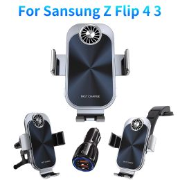 Chargers Dual Coil Wireless Car Charger,Fast Charging AutoClamping Car Mount,Windshield Dash Air Vent Phone Holder for Samsung Z Flip 4