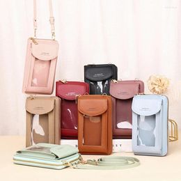 Evening Bags Fashion Women Messenger Handbags Pu Leather Phone Purse Card Holders Large Capacity Shoulder Solid Colar