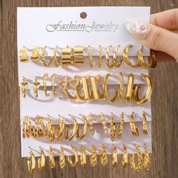 Hoop Earrings 24 Pairs Of Fashionable Fried Dough Twists C-shaped Love Lady Set Holiday Gift Girl