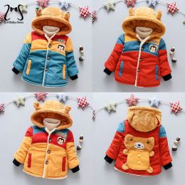 Coats Baby Winter Cotton Coat Cartoon Bear Plus Velvet Thickened Children Jacket Overalls Warm Kids Clothes Toddler Boys Girls Costume