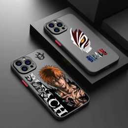 Cell Phone Bumpers BLEACH Anime Cute For iPhone 15 14 13 12 mini 11 XS XR X 8 7 Pro Max Plus TPU Frosted Translucent Phone Case Y240423