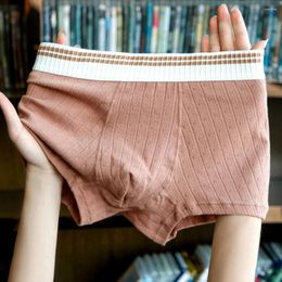 Underpants Mens Cotton Comfy Panties Lingerie Elastic U Convex Pouch Middle Waist Underwear Absorbent Boxershorts Slip Homme