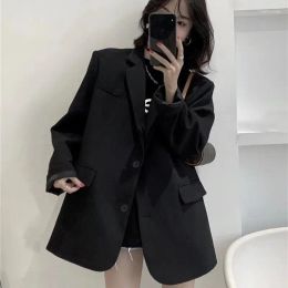 Womens Suits Blazers Plus Size S-3Xl Women Blazer Jacket Oversize Loose Spring Autumn Fashion Casual Elegant Black White Beige Pink Kh Otqob