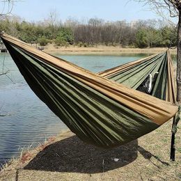 Camp Furniture Portable Nylon Parachute Fabric Single and Double Size Outdoor Camping Hiking Garden Hammock Y240423