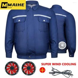Men's Jackets 2024 Summer Outdoor Cooling Fan Jacket Men USB Air Conditioning Clothing Sun-Protcetive Coat Construction Work Clothes