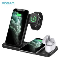 Chargers 15W Quick Wireless Charger Dock Station for iPhone 14 13 12 11 X XS XR 8 Apple Watch 8 7 6 5 Airpods 3 Pro Fast Charging Stand