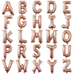 Party Decoration 16 Inch Alphabet Letters Rose Gold Aluminium Balloons Kids Birthday Decorations Foil Air Wedding Supplies