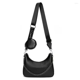 Shoulder Bags High Quality Soft PU Leather Crossbody For Women With Coin Purse Pouch Designer Chain Strap