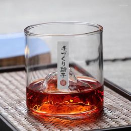 Wine Glasses Whiskey Glass Mountain View Spirit Range Transparent Heat-resistant Tea Cup Red