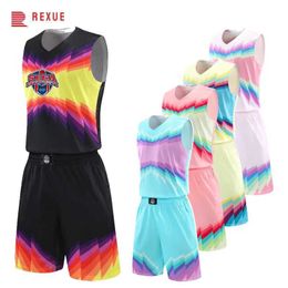 Fans Tops Tees 4XS-7XL Oversized Basketball Set Tank Top Vest And Baggy Shorts Men Kids 2023 New in 2 Piece Ball Training Uniform Custom Suits Y240423