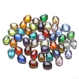 Beads StreBelle AAA Fashion Charming Mix Colours Flat Drop Beads 8x6mm 10X8MM 12X10MM Flat Pear Glass Beads Jewellery Accessories 100pcs