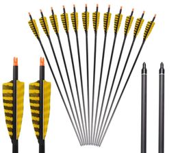 Professional full carbon shaft arrow ID 62mm hunting carbon arrows with turkey feather archery hunting arrows for 1346746
