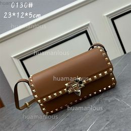 Purse Valentyno Handbag Stud Designer Calf Bags Versatile Rock Bag Shoulder New Fashion Woman Rivet Flip High Leather Quality 2024 Crossbody Underarm 1S98