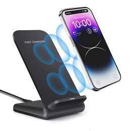 Chargers Wireless Charger Stand For iPhone 15 14 13 12 11 Pro Max X Mobile Phone Desktop Fast Charging Station For Xiaomi Huawei Samsung
