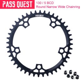 Parts PASS QUEST 130BCD 5 Claw Round OVAL Bicycle Narrow Wide Chainring Road Bike Chain Wheel 42T 52T Bicycle Chainring