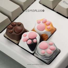 Keyboards ZOMOPLUS MultiColor ABS & Silicon Artisan Keycap Mechanical Keyboard American Shorthair Orange Cow Siamese Cat