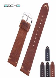 Eache Handmade Wax Oil Skin Watch Straps Vintage Genuine Leather Watchband Calfskin Watch Straps Different Colours 18mm 20mm 22mm T1824251