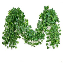 Decorative Flowers 12pcs Ivy Greenery Leaf Vine Artificial Foliage For Wedding Party Garden Wall Decoration