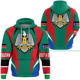 Men's Hoodies Africa South Sudan Map Flag 3D Printed For Men Clothes Patriotic Tracksuit National Emblem Graphic Sweatshirts Male Tops