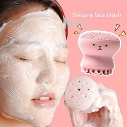 Scrubbers Handheld Face Brush Massager Pink Cute Little Octopus Cleansing Brush Sponge Cleansing Brush Cleansing Brush