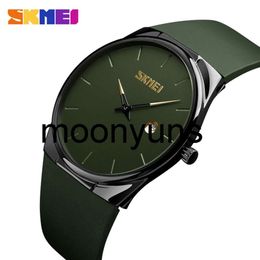 skmei watch SKMEI Quartz Watch Men Lady Fashion Mens Women Wristwatches Waterproof PU Small Dial Watches Army Green relogio masc 1509287P high quality