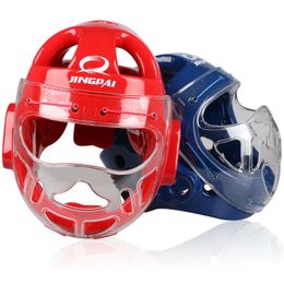 Full Face Head Guard Karate Helmet Taekwondo Headgear MMA Kick Boxing Head Protector Professional Training Helmets 240416