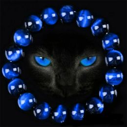 Bangle 6/8/10/12mm Gorgeous Blue Tiger Eye Bracelets for Men Women Natural Tiger Eye Stone Beads Bracelet Buddha Bracelets Unisex