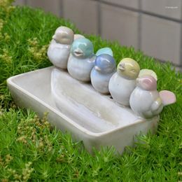 Decorative Figurines Ceramic Bird Feeder Outdoor Lawn Villa Courtyard Ornaments Crafts Garden Landscape Balcony Decoration Jewellery Storage