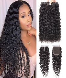 Beaudiva Hair Water Wave Bundles With Closure Curly Brazilian water wave bundles with closure Brazilian Human Hair Weave Bundles8274907