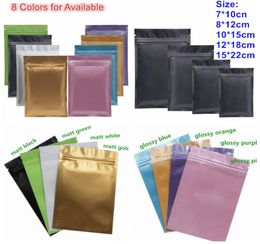 NEW Black Plastic mylar bags Aluminum Foil Zipper Bag for Long Term food storage and collectibles protection 8 colors two side col1153205