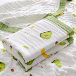 sets Baby Blanket Keep Warm Quilt Newborn Comforter Cartoon Baby Sixlayer Gauze Bath Towel For Children Baby Bedding Blankets