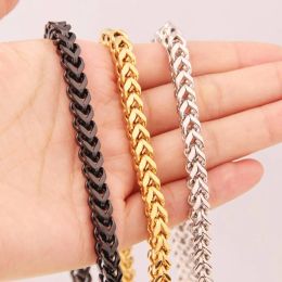 Necklaces Trendy 316L Stainless Steel Silver Colour Figaro Franco Box Chain Gift Men Women Necklace Jewellery 6mm Wide Hot sale 24/30"