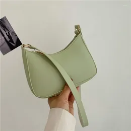 Shoulder Bags Fashion Handbag Retro Solid Color PU Leather Underarm Bag Women's Casual Hobos Purses And Handbags Ladies Hand