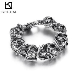 Strands Kalen Retro 20mm Wide Skull Mask Men's Bracelet 20cm Mysterious Jewellery Party Accessories