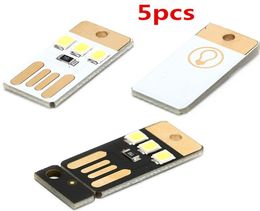 10pcslot Mini Pocket Card USB Power LED Keychain Night Light 02W USB LED Bulb Book Light For Laptop PC Powerbank Night Lamp6873484