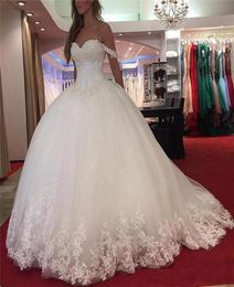 Off Shoulder Lace Ball Gown Wedding Dresses Vintage Sweetheart Bridal Wedding Gown High Quaity Factory Custom Made Vestido De Novi7719488