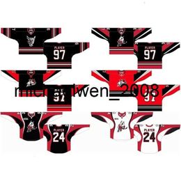 Kob Weng Go Customized 2009 10-Pres OHL Mens Womens Kids White Red Black Stiched Niagara IceDogs s 2007 08-2008 09 Ontario Hockey League Jerseys