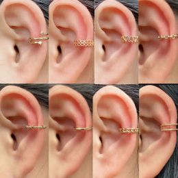 Earrings Stackable Earrings Without Ear Hole Star Wrap Clip On Earrings Earcuff for Women Chain Hollow Ear Cuff Fake Earring Piercing