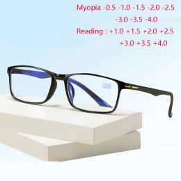 Lenses 0 +1.0 +1.5 to +4.0 Lightweight Tr90 Square Reader Glasses Women Men Fashion Myopia Photochromic Eyeglasses 0.5 0.75 to 4.0