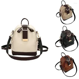 School Bags ASDS-Ladies Fashion Pure Colour PU Leather Backpack Female Small Lady
